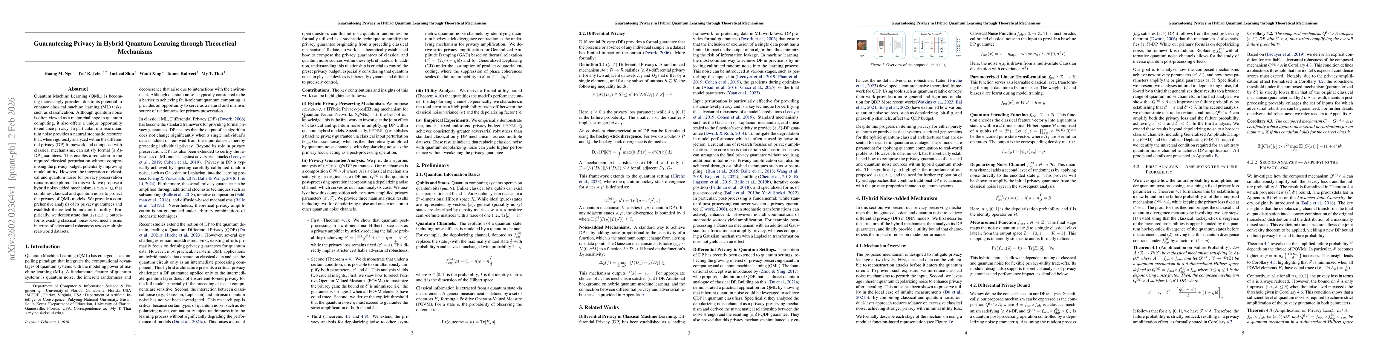 Thumbnail for Guaranteeing Privacy in Hybrid Quantum Learning through Theoretical Mechanisms
