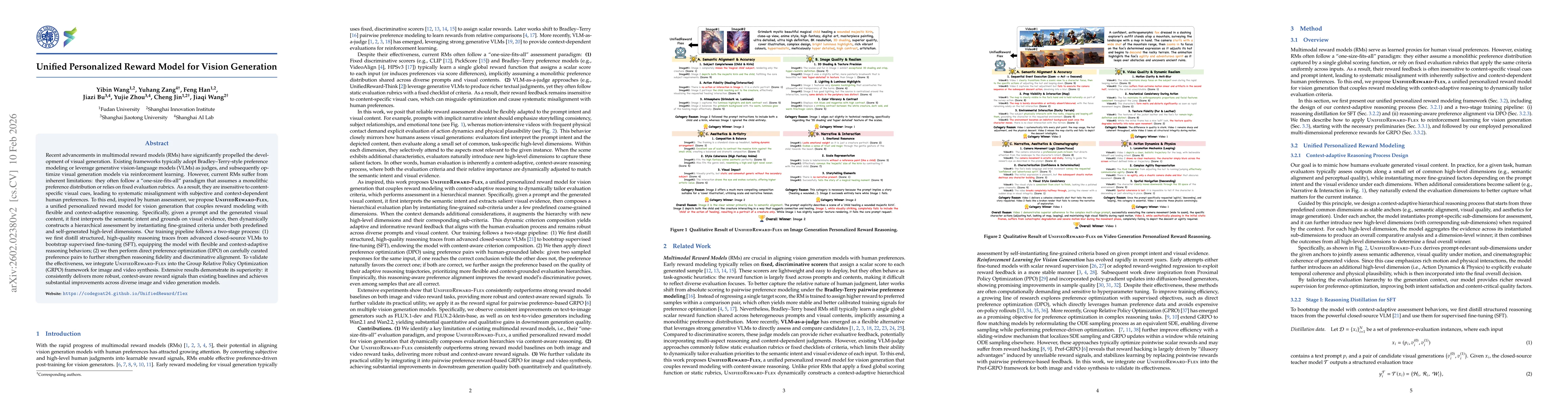 Thumbnail for Unified Personalized Reward Model for Vision Generation