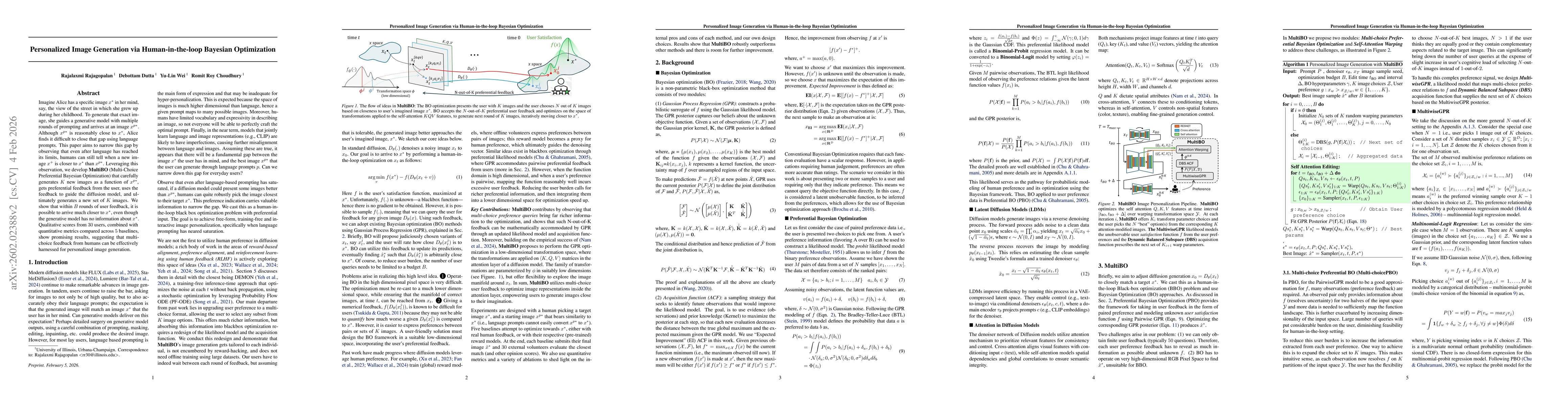 Thumbnail for Personalized Image Generation via Human-in-the-loop Bayesian Optimization