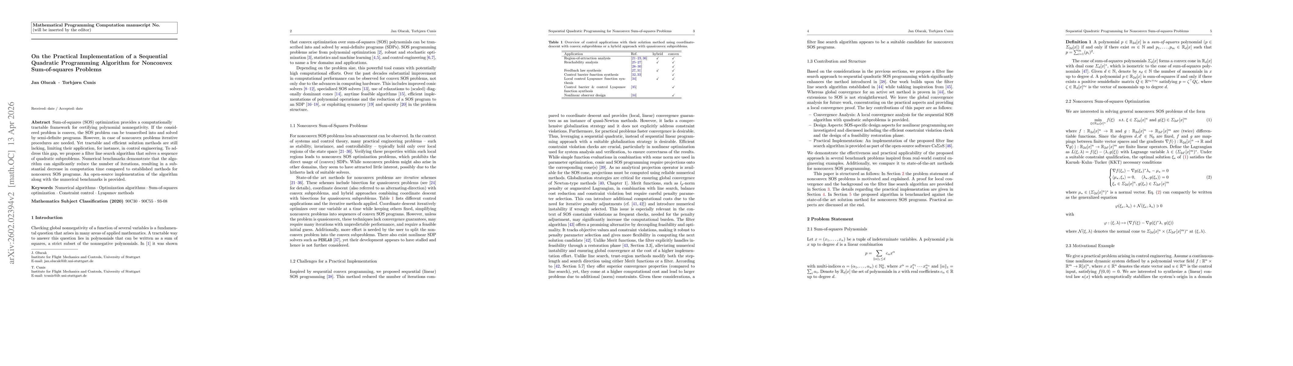 Thumbnail for Sequential Quadratic Sum-of-squares Programming for Nonlinear Control Systems