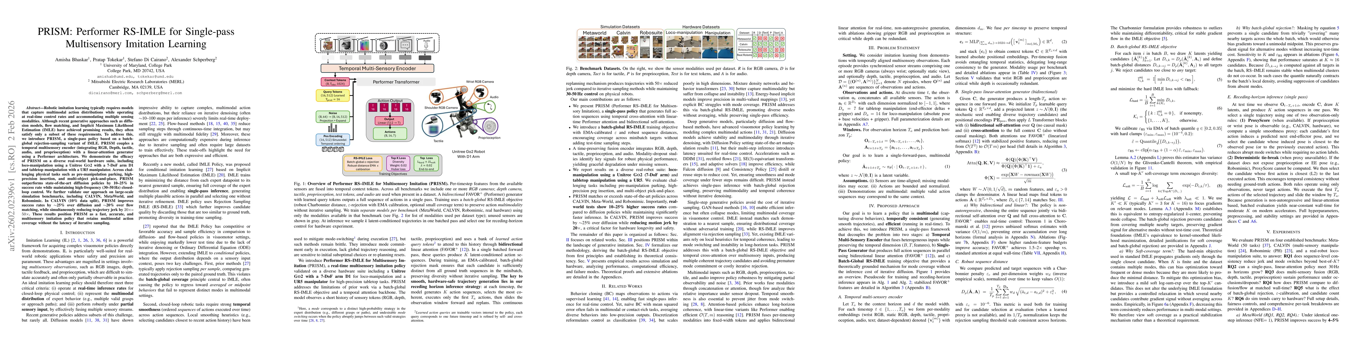 Thumbnail for PRISM: Performer RS-IMLE for Single-pass Multisensory Imitation Learning