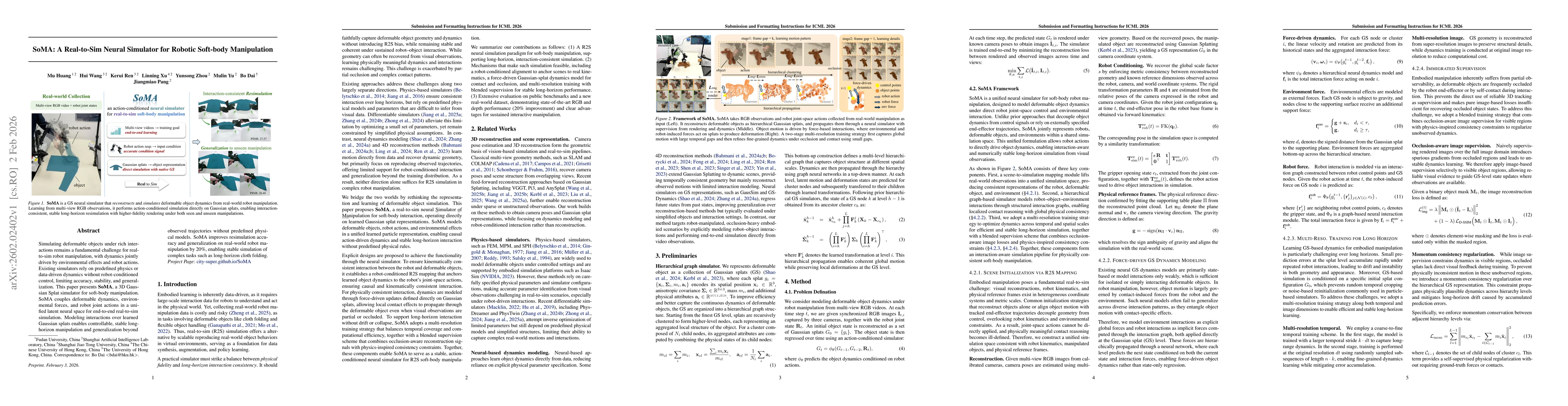 Thumbnail for SoMA: A Real-to-Sim Neural Simulator for Robotic Soft-body Manipulation