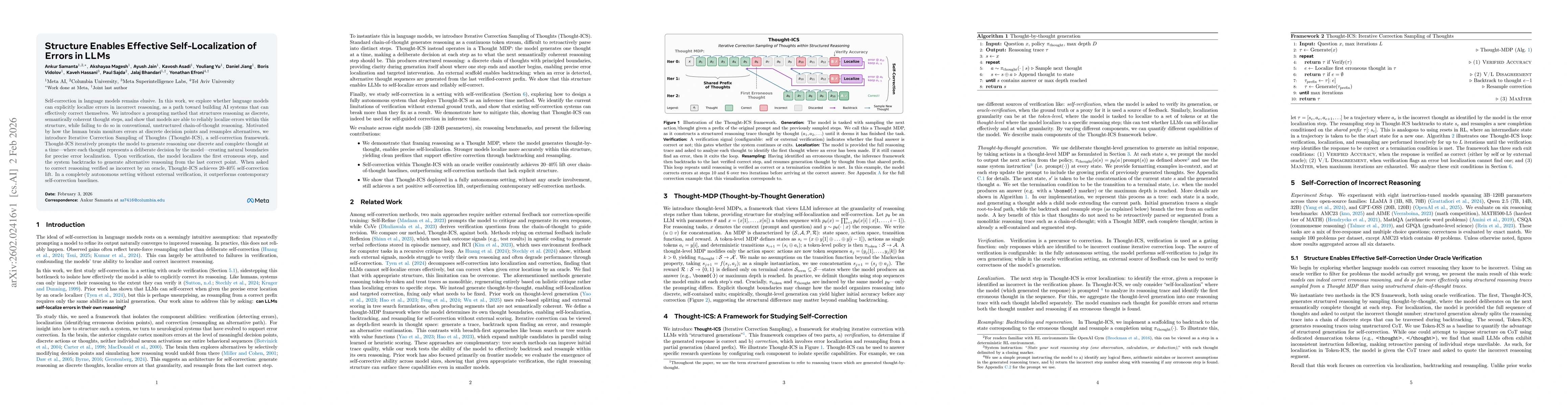 Thumbnail for Structure Enables Effective Self-Localization of Errors in LLMs