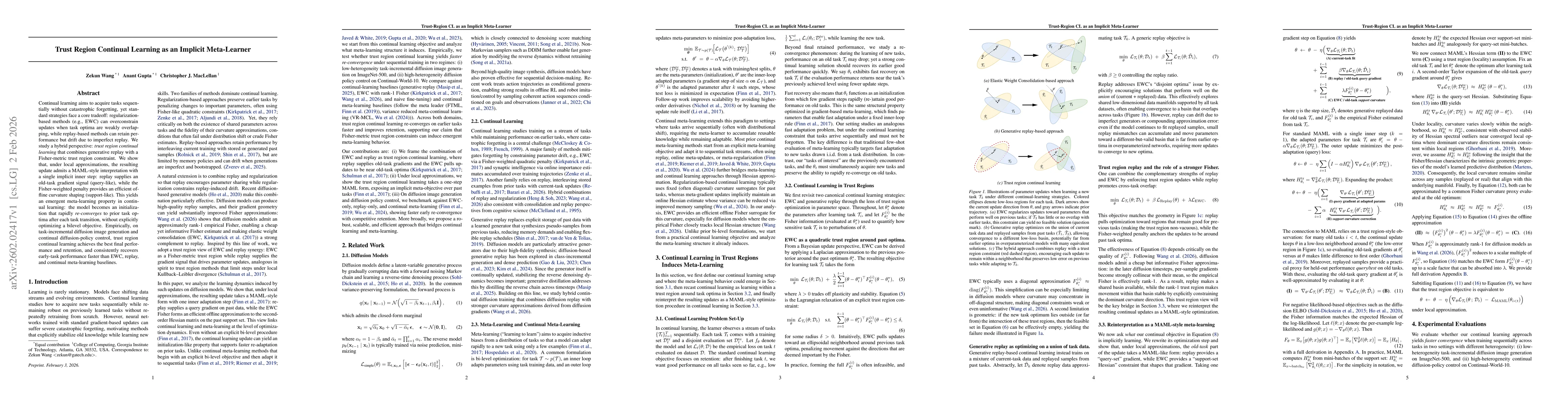 Thumbnail for Trust Region Continual Learning as an Implicit Meta-Learner