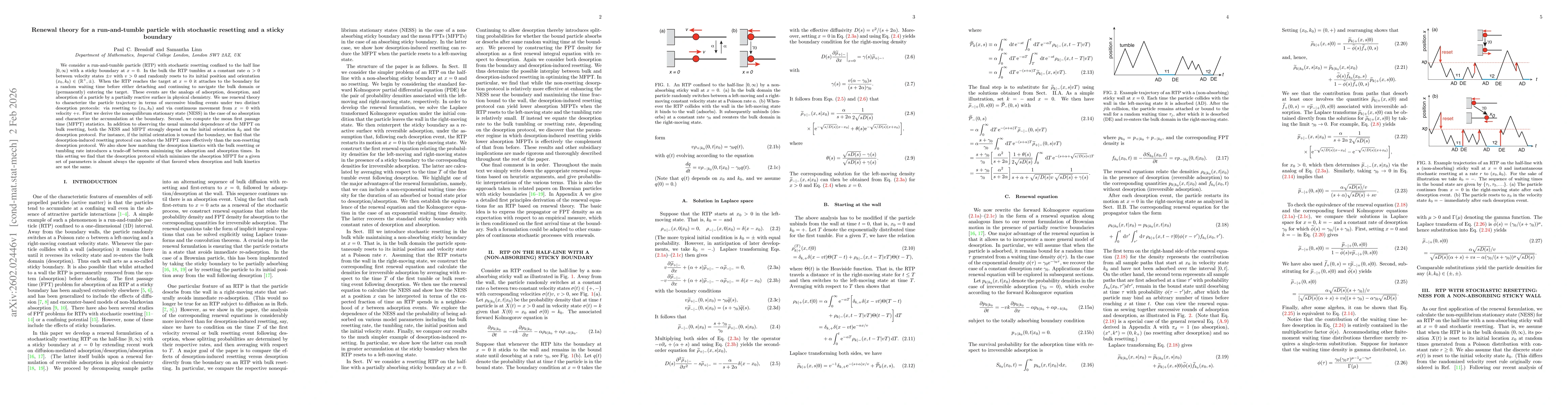 Thumbnail for Renewal theory for a run-and-tumble particle with stochastic resetting and a sticky boundary