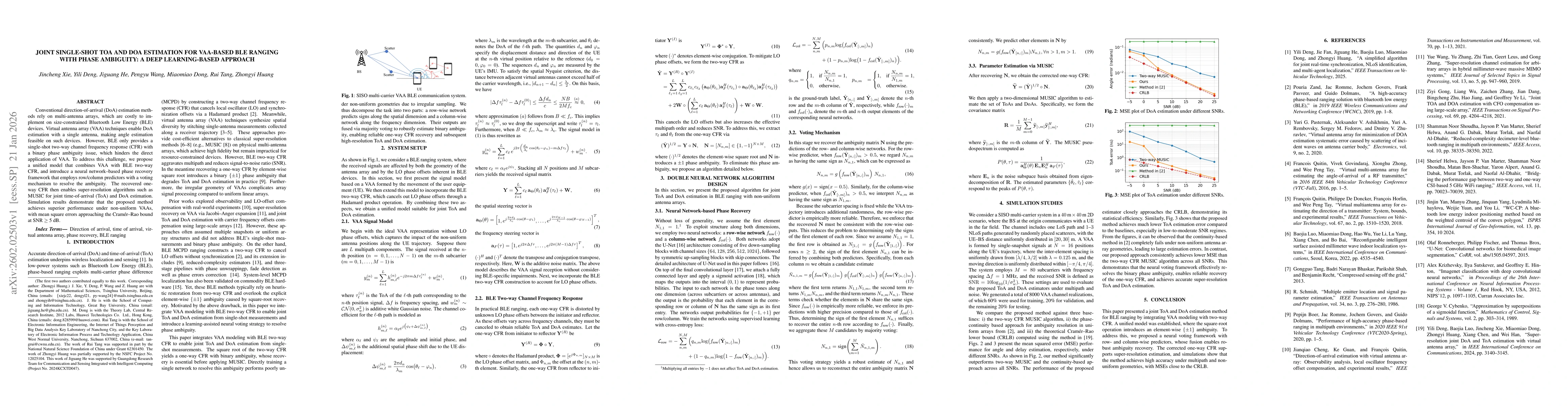 Thumbnail for Joint single-shot ToA and DoA estimation for VAA-based BLE ranging with phase ambiguity: A deep learning-based approach