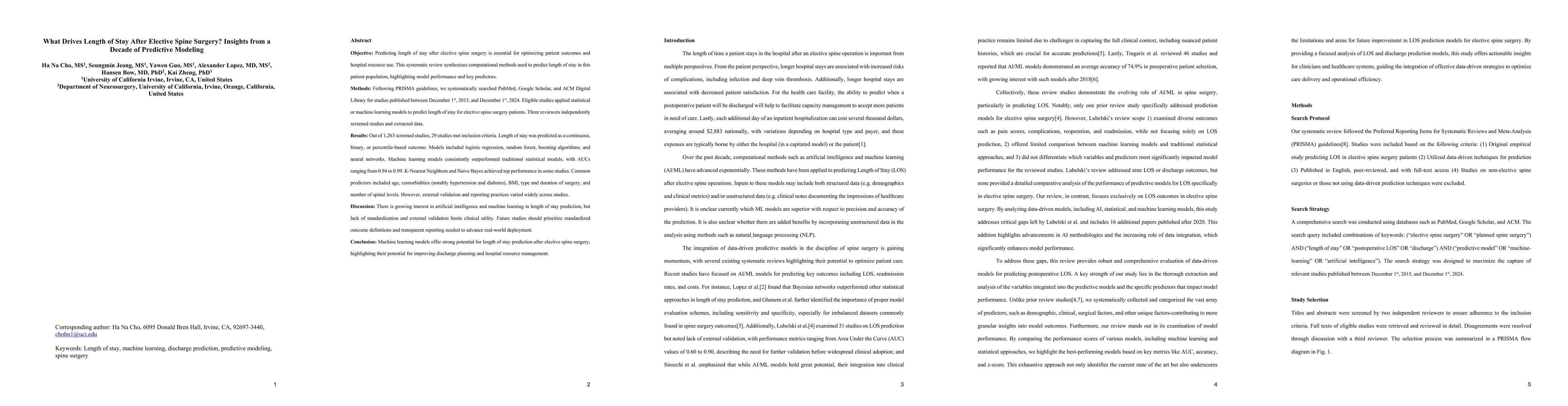 Thumbnail for What Drives Length of Stay After Elective Spine Surgery? Insights from a Decade of Predictive Modeling