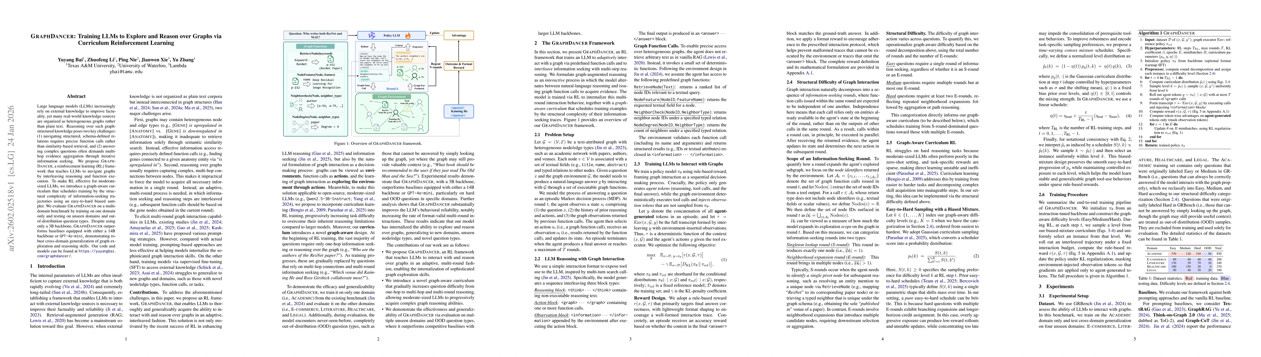 Thumbnail for GraphDancer: Training LLMs to Explore and Reason over Graphs via Curriculum Reinforcement Learning