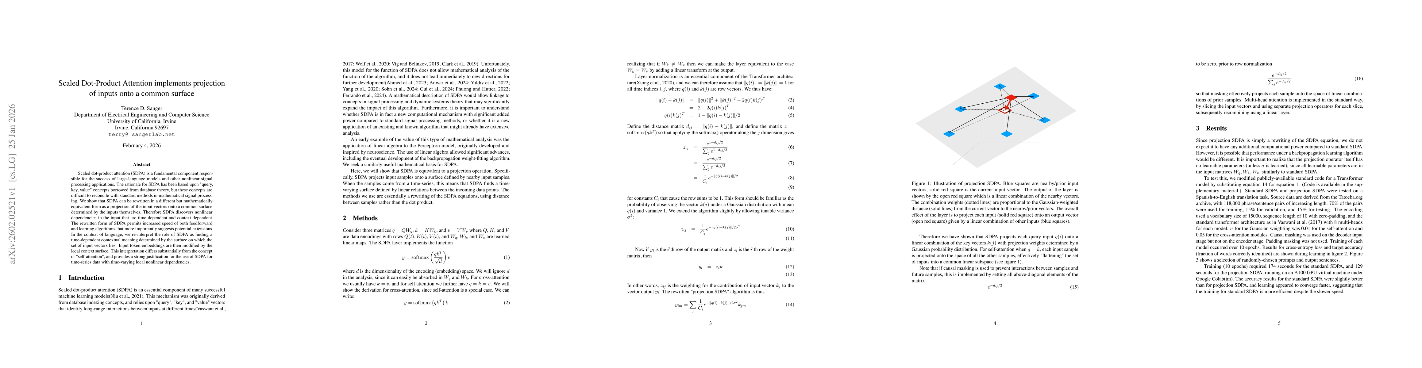 Thumbnail for Scaled Dot-Product Attention implements projection of inputs onto a common surface