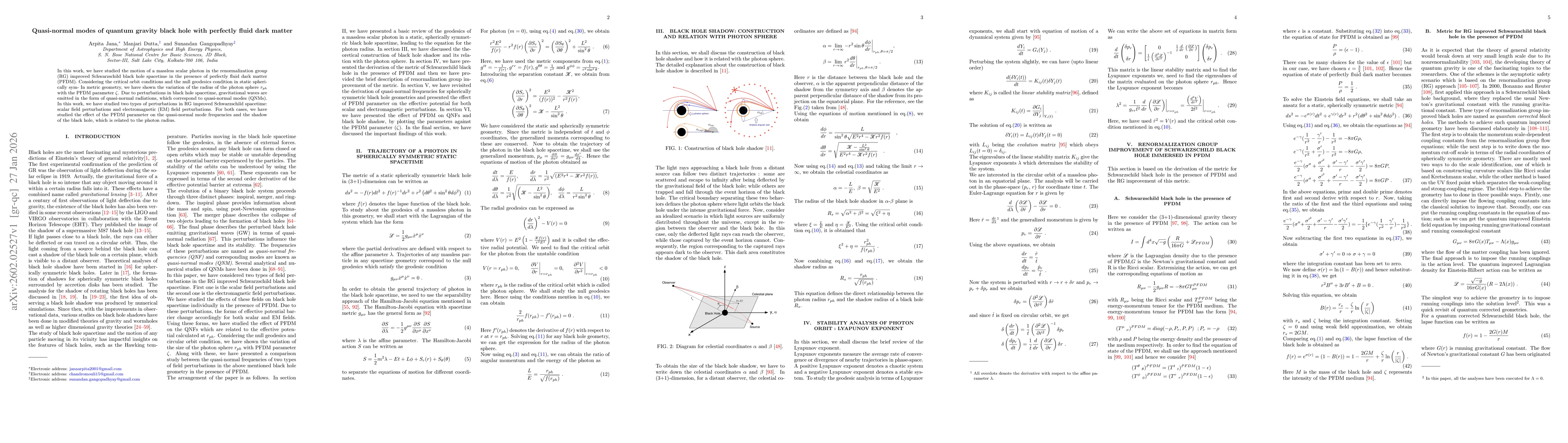 Thumbnail for Quasi-normal modes of quantum gravity black hole with perfectly fluid dark matter