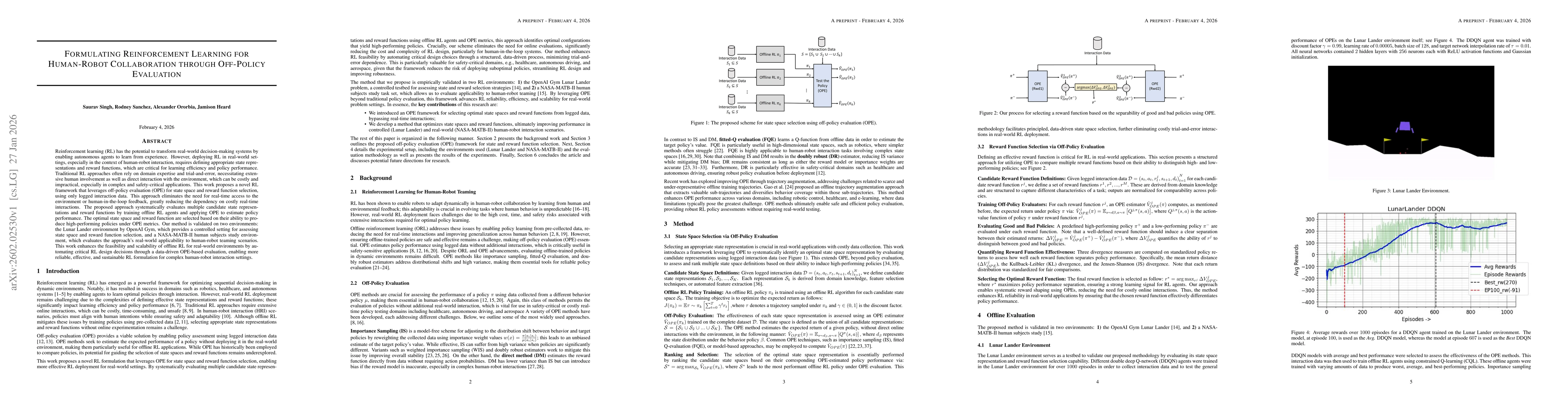Thumbnail for Formulating Reinforcement Learning for Human-Robot Collaboration through Off-Policy Evaluation