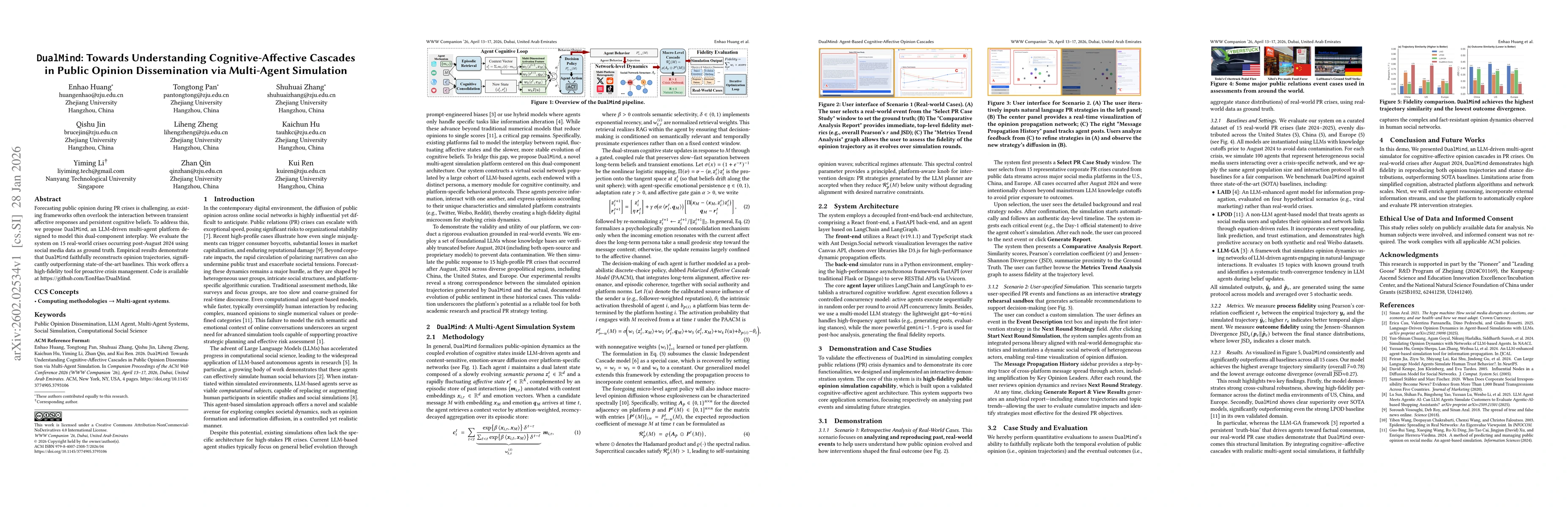 Thumbnail for DualMind: Towards Understanding Cognitive-Affective Cascades in Public Opinion Dissemination via Multi-Agent Simulation