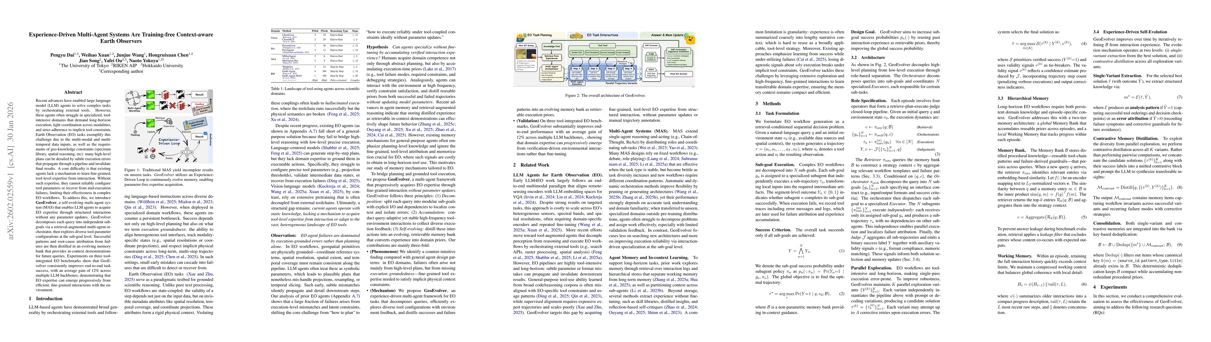 Thumbnail for Experience-Driven Multi-Agent Systems Are Training-free Context-aware Earth Observers