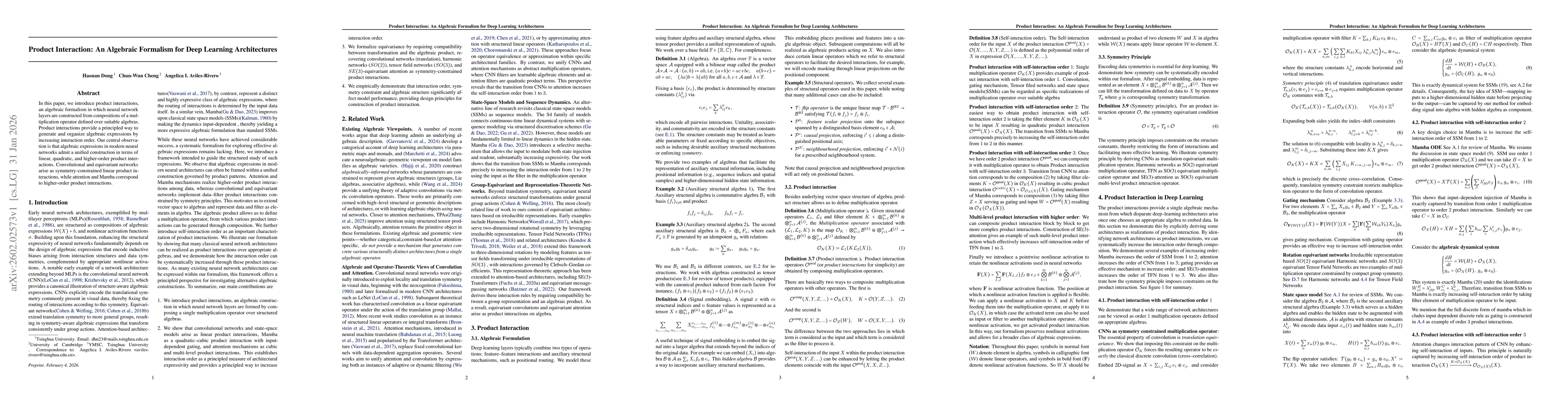 Thumbnail for Product Interaction: An Algebraic Formalism for Deep Learning Architectures