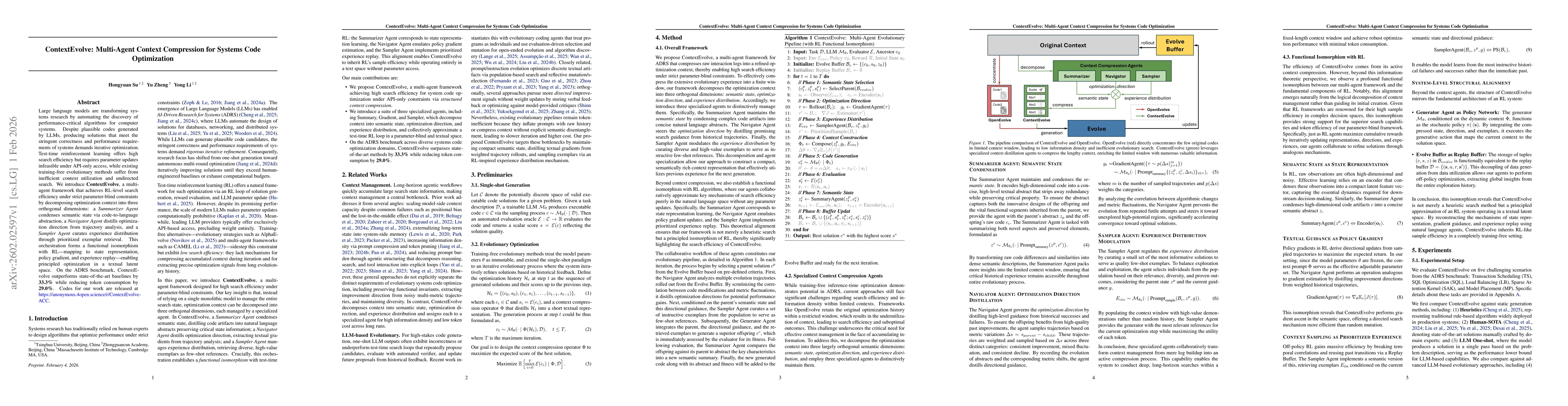 Thumbnail for ContextEvolve: Multi-Agent Context Compression for Systems Code Optimization