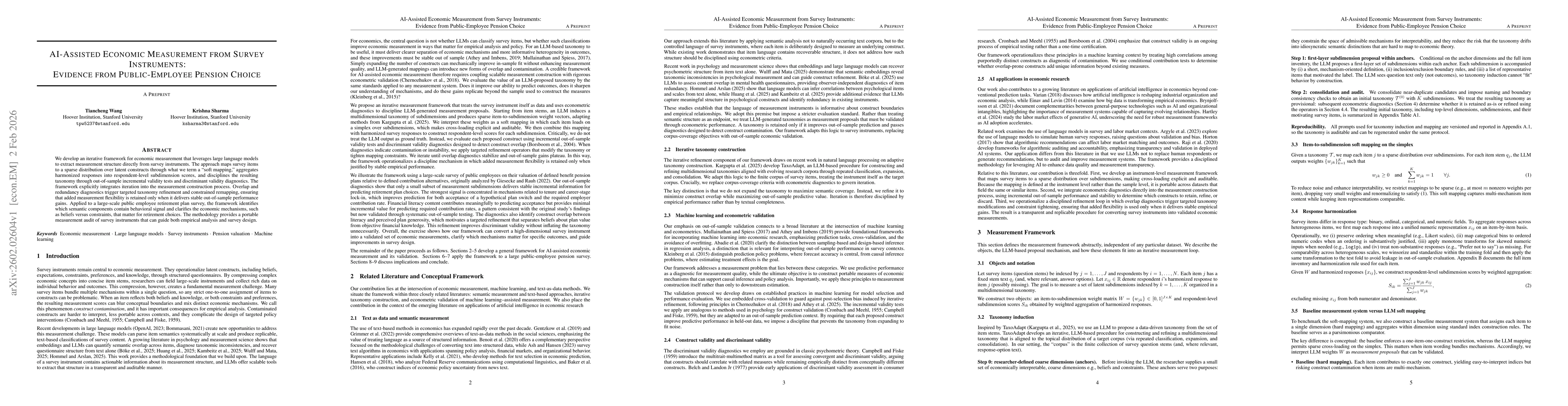 Thumbnail for AI Assisted Economics Measurement From Survey: Evidence from Public Employee Pension Choice