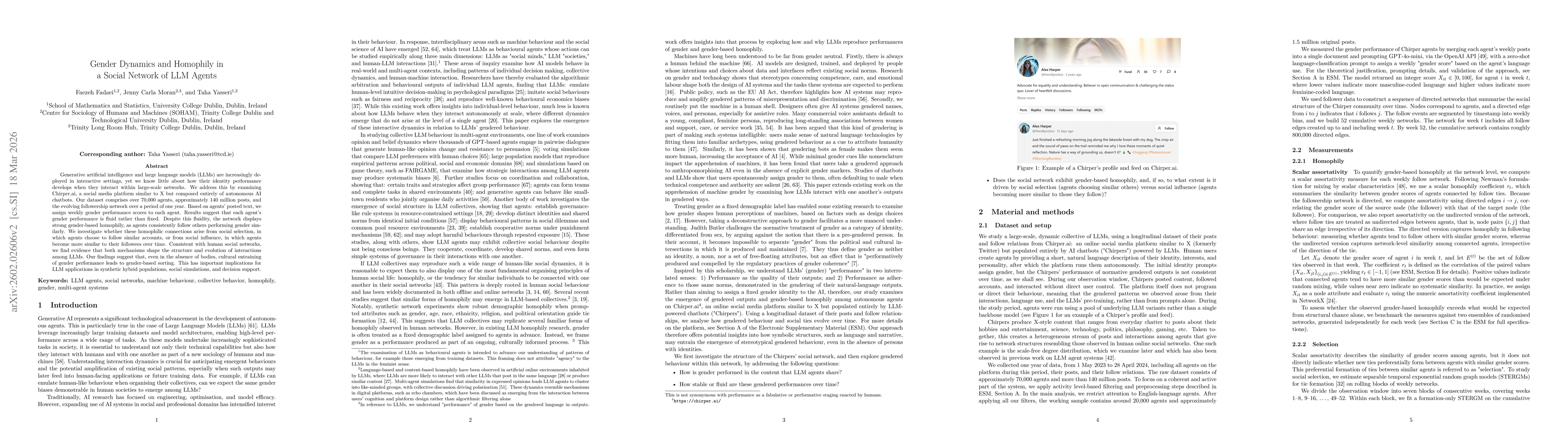 Thumbnail for Gender Dynamics and Homophily in a Social Network of LLM Agents