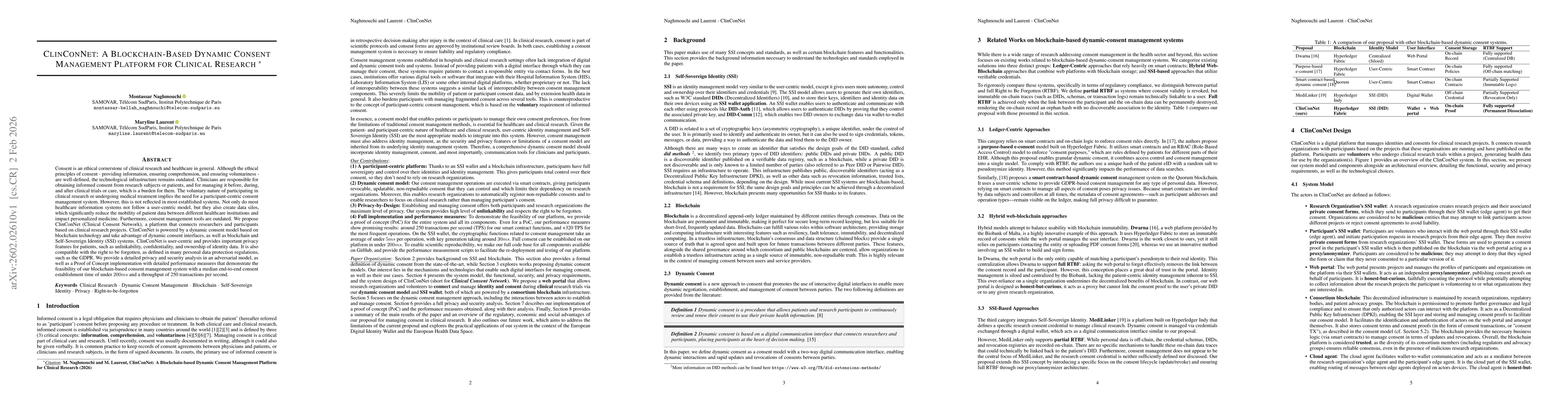 Thumbnail for ClinConNet: A Blockchain-based Dynamic Consent Management Platform for Clinical Research
