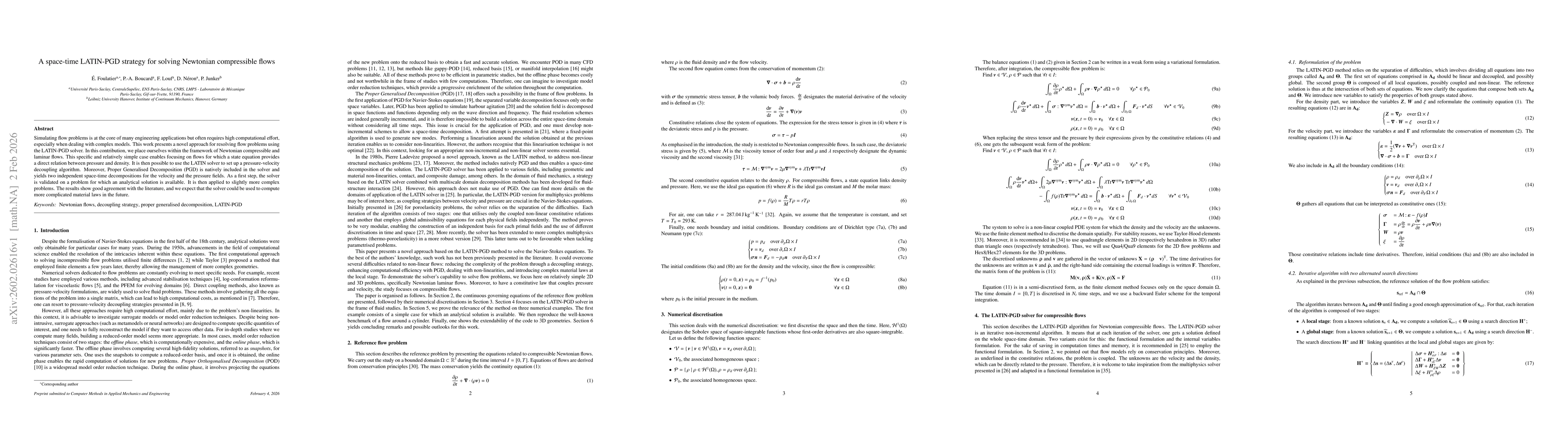 Thumbnail for A space-time LATIN-PGD strategy for solving Newtonian compressible flows