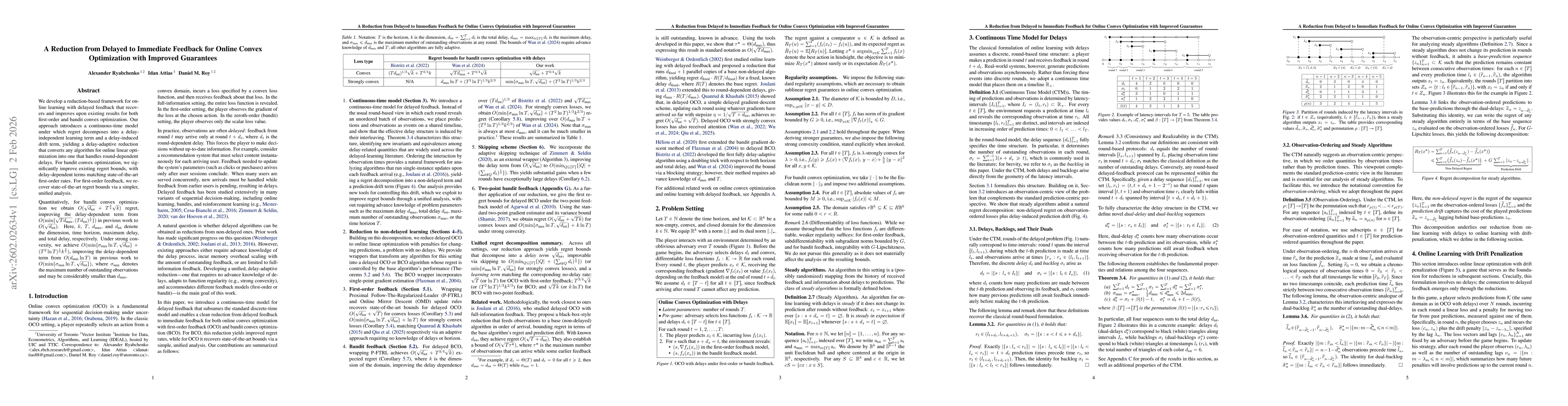 Thumbnail for A Reduction from Delayed to Immediate Feedback for Online Convex Optimization with Improved Guarantees