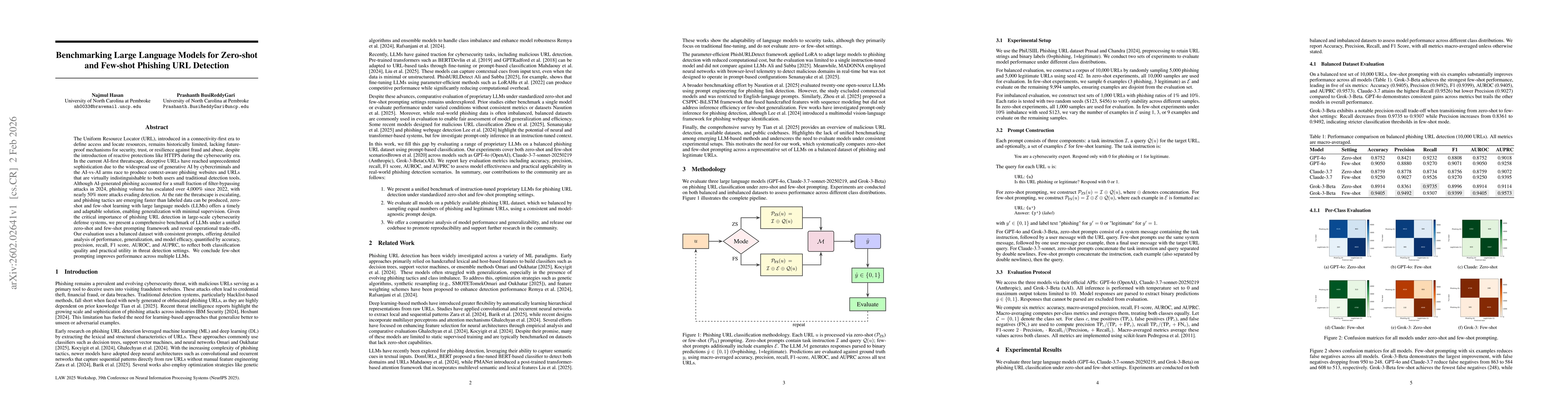 Thumbnail for Benchmarking Large Language Models for Zero-shot and Few-shot Phishing URL Detection