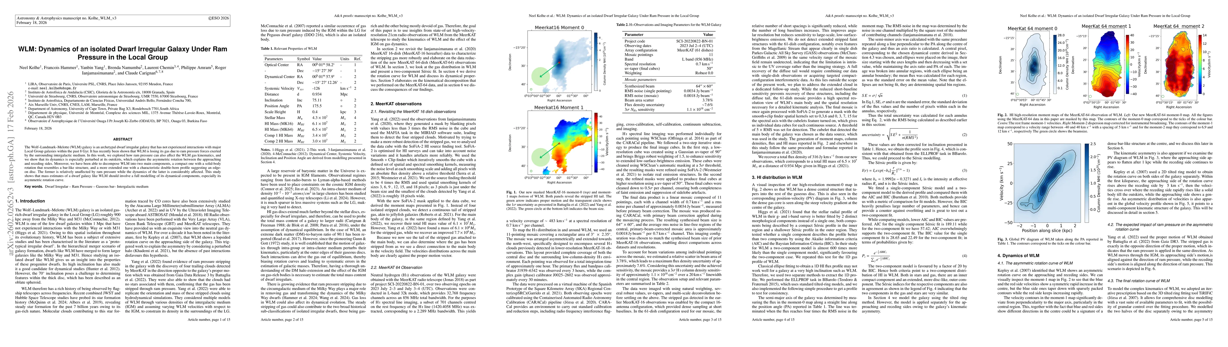 Thumbnail for WLM: Dynamics of an isolated Dwarf Irregular Galaxy Under Ram Pressure in the Local Group