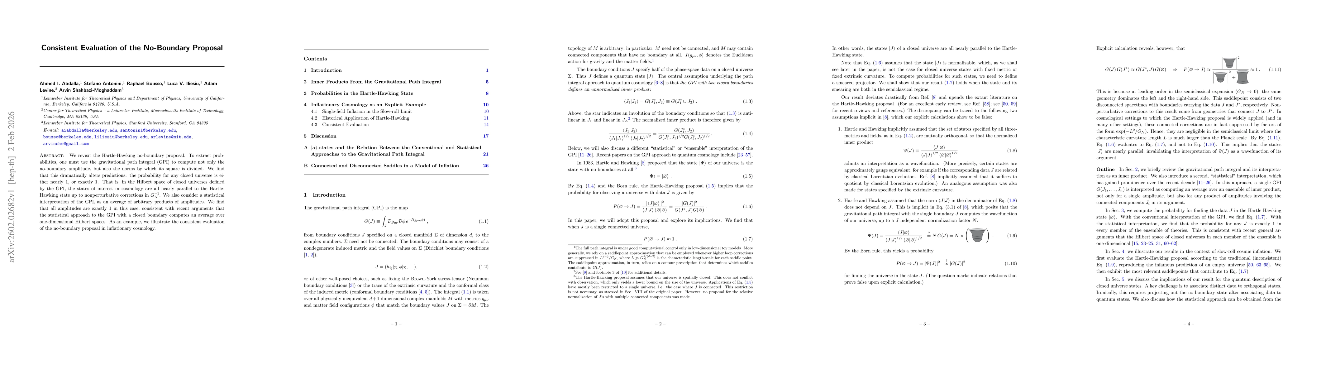 Thumbnail for Consistent Evaluation of the No-Boundary Proposal