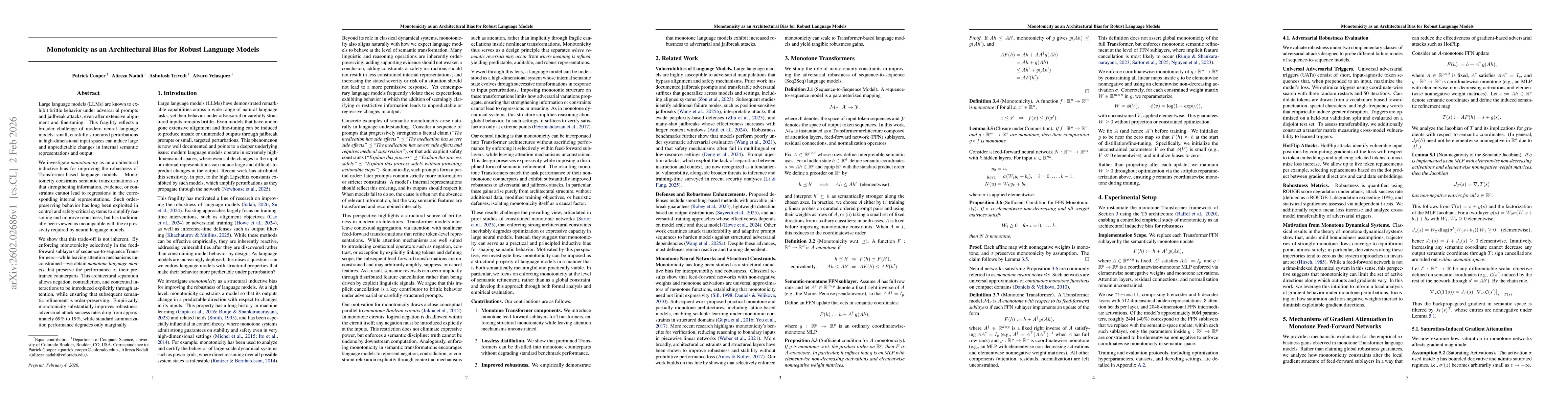 Thumbnail for Monotonicity as an Architectural Bias for Robust Language Models