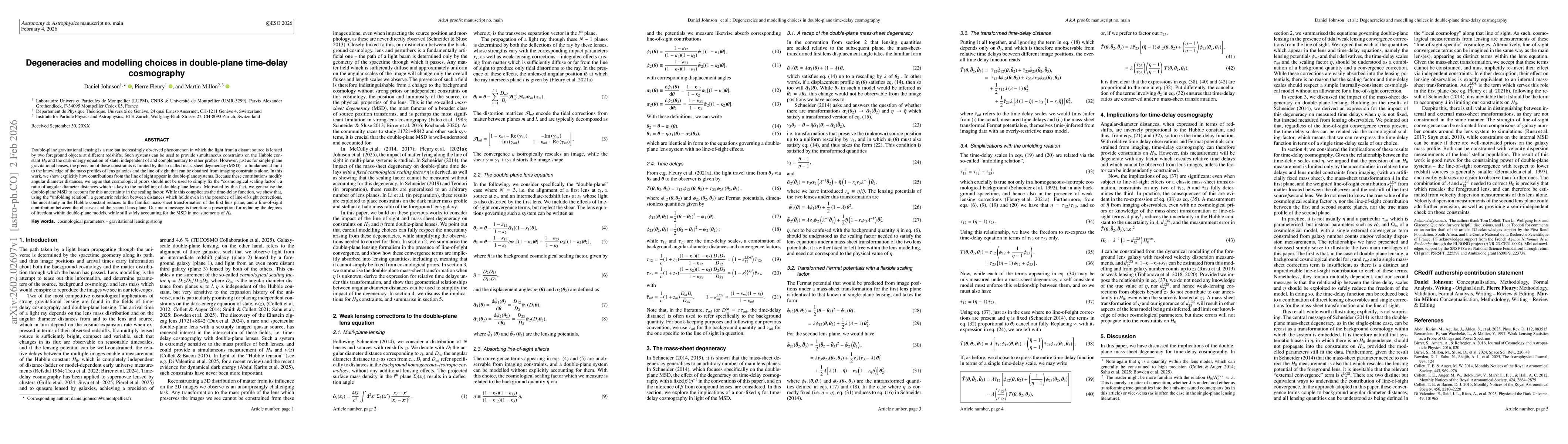 Thumbnail for Degeneracies and modelling choices in double-plane time-delay cosmography