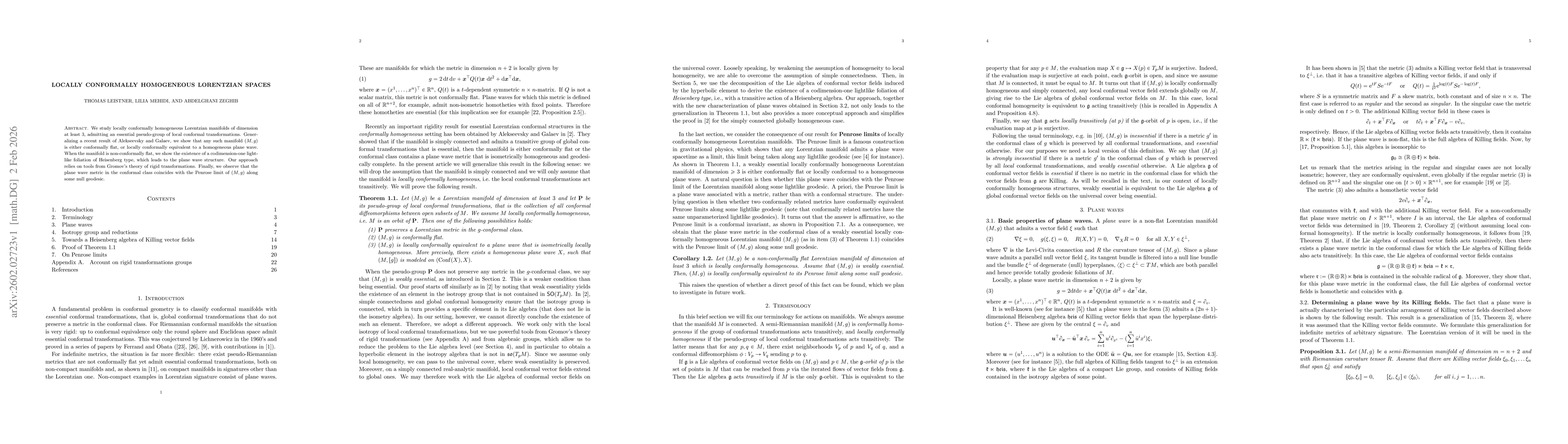 Thumbnail for Locally conformally homogeneous Lorentzian spaces
