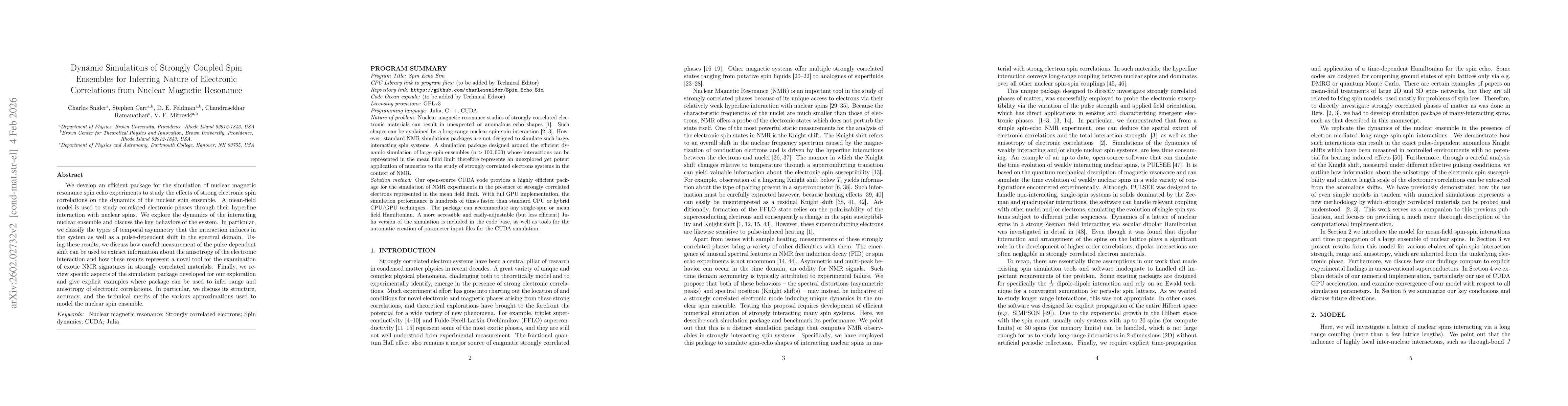 Thumbnail for Dynamic Simulations of Strongly Coupled Spin Ensembles for Inferring Nature of Electronic Correlations from Nuclear Magnetic Resonance