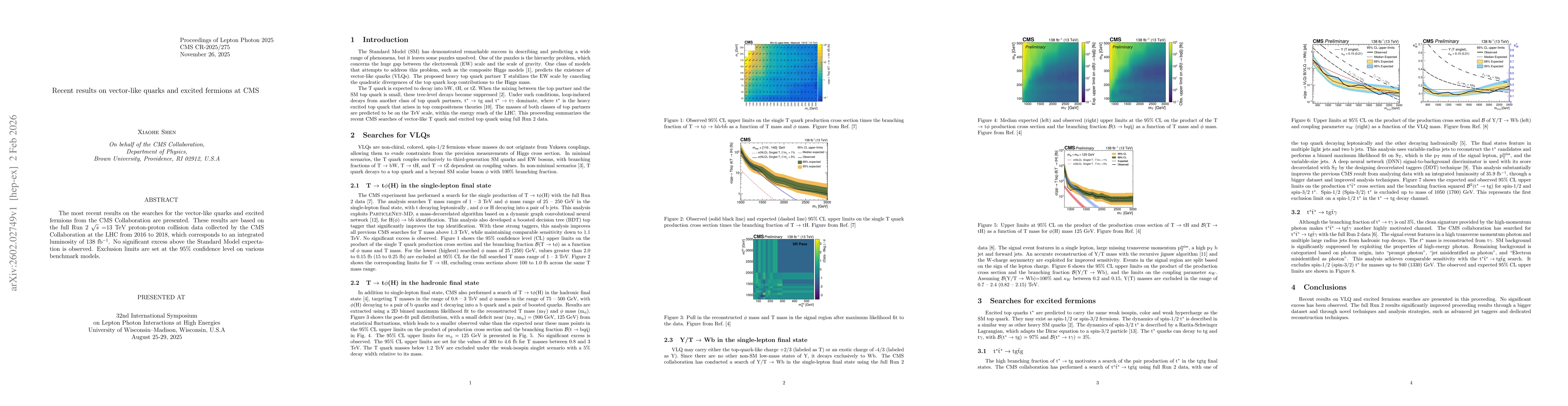 Thumbnail for Recent results on vector-like quarks and excited fermions at CMS