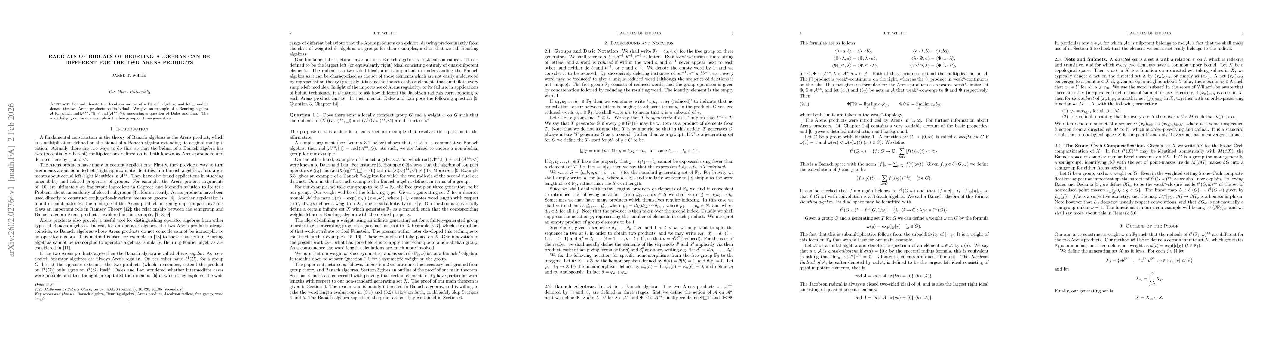 Thumbnail for Radicals of Biduals of Beurling Algebras Can Be Different for the Two Arens Products