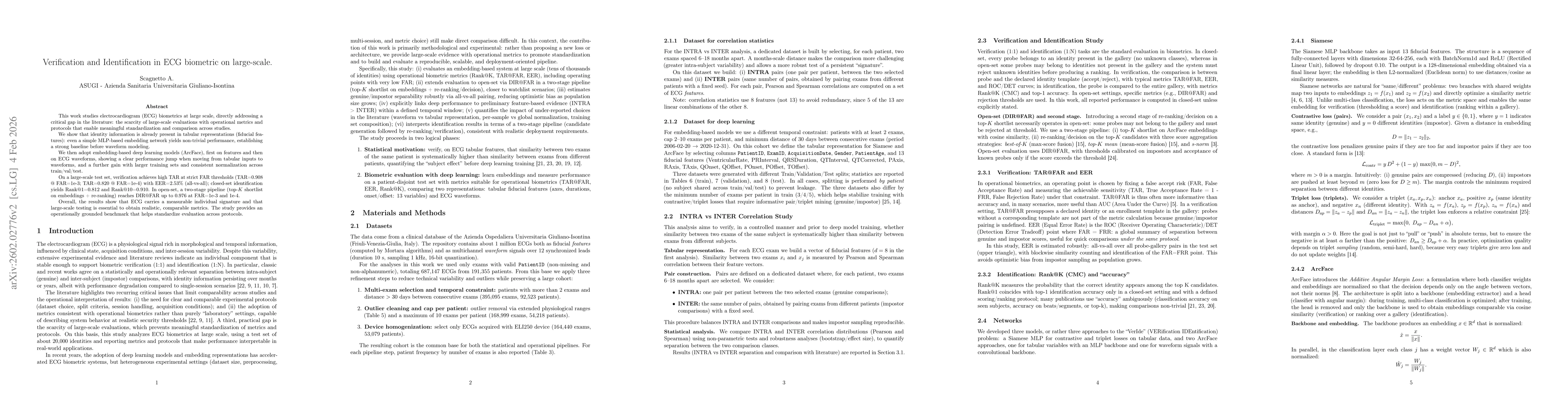 Thumbnail for Verification and Identification in ECG biometric on large-scale