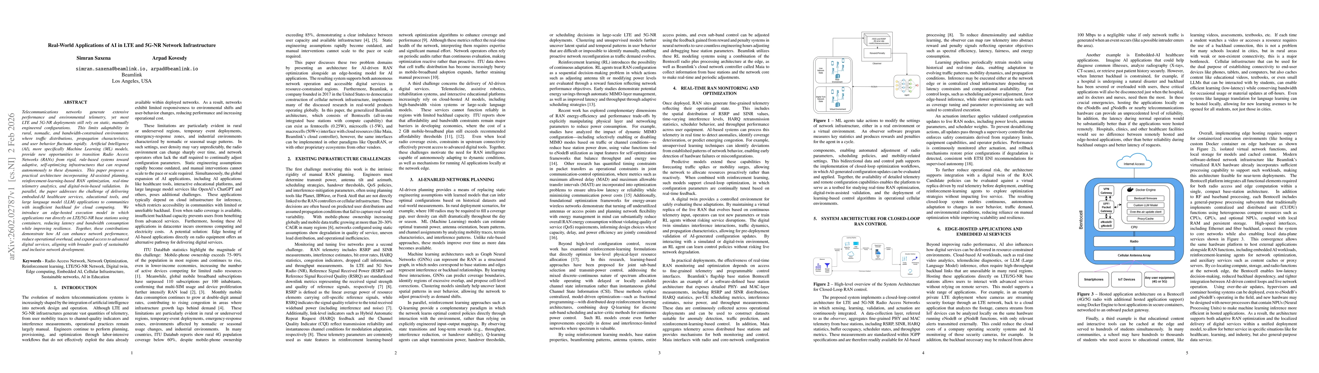 Thumbnail for Real-World Applications of AI in LTE and 5G-NR Network Infrastructure