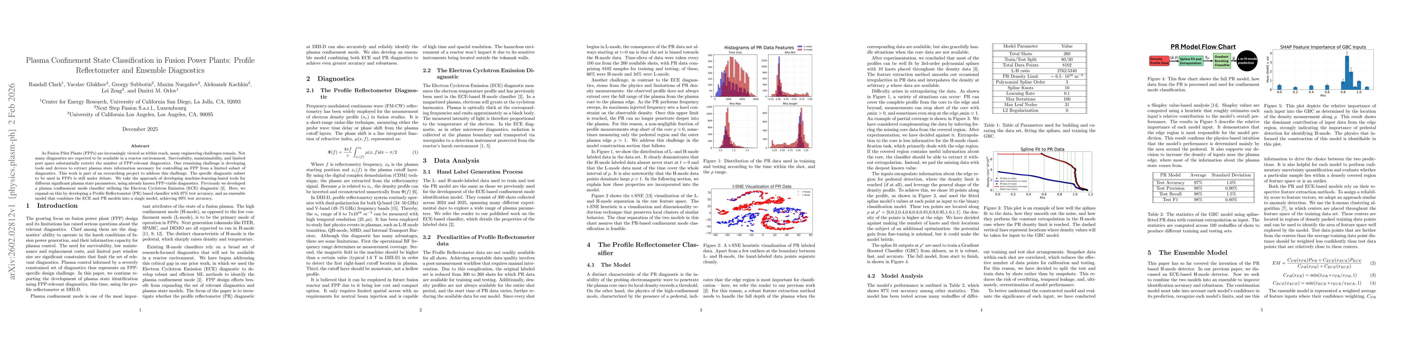 Thumbnail for Plasma Confinement State Classification in Fusion Power Plants: Profile Reflectometer and Ensemble Diagnostics