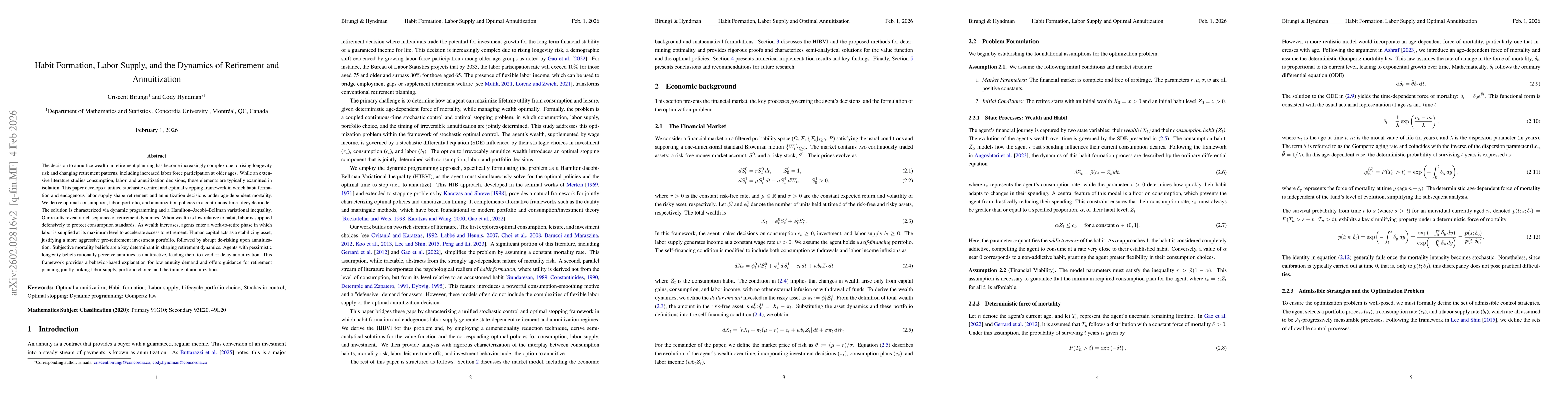 Thumbnail for Habit Formation, Labor Supply, and the Dynamics of Retirement and Annuitization