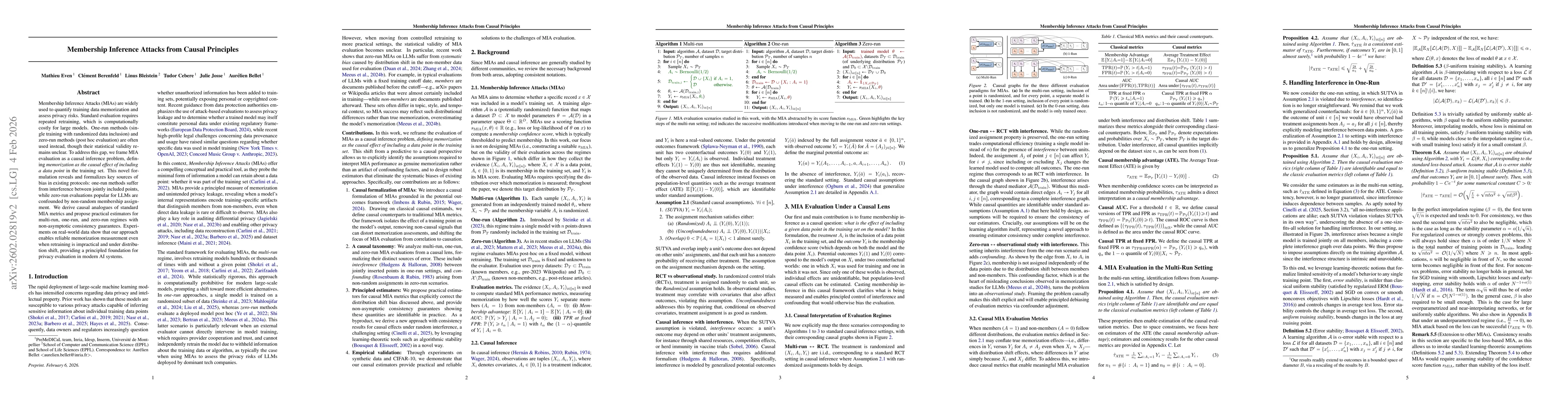 Thumbnail for Membership Inference Attacks from Causal Principles