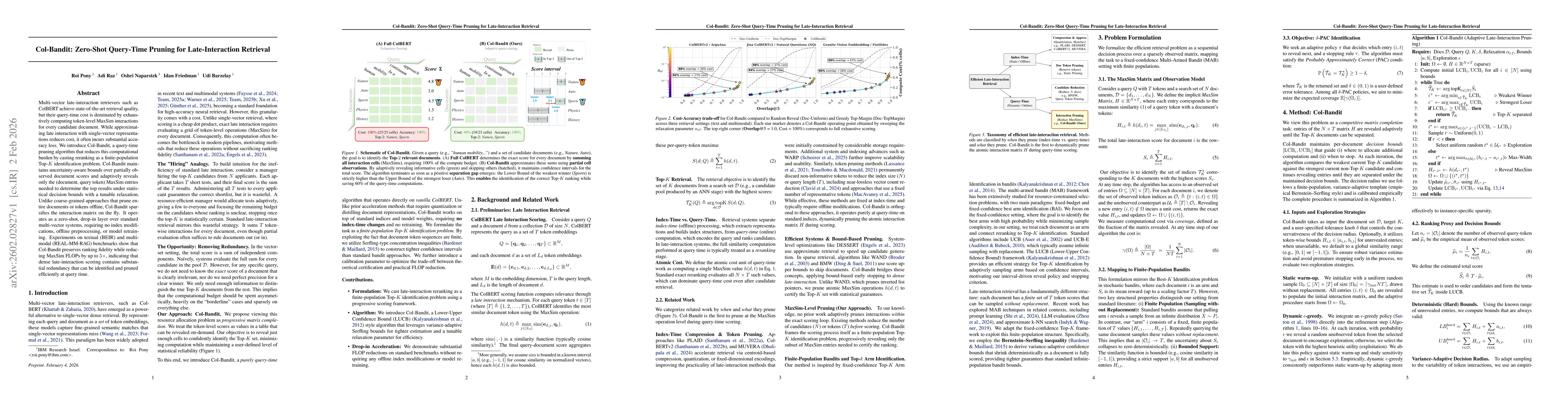 Thumbnail for Col-Bandit: Zero-Shot Query-Time Pruning for Late-Interaction Retrieval