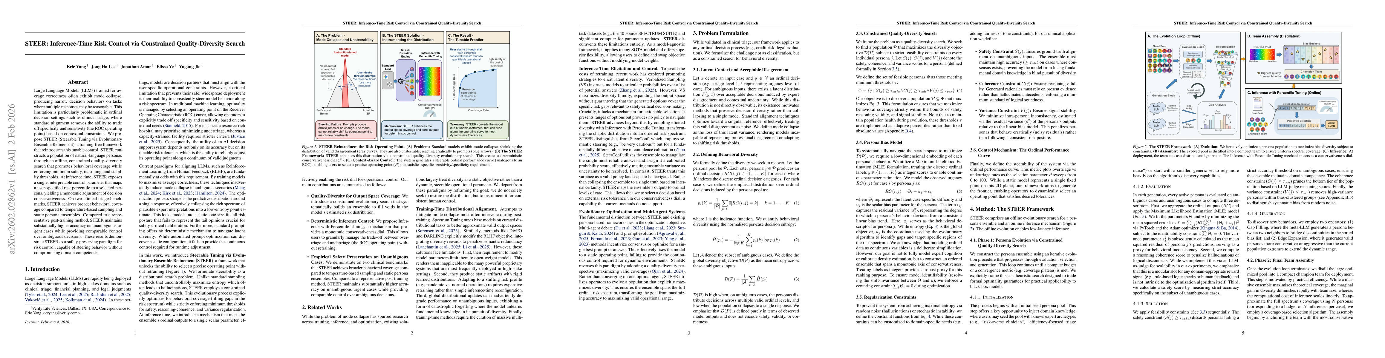 Thumbnail for STEER: Inference-Time Risk Control via Constrained Quality-Diversity Search