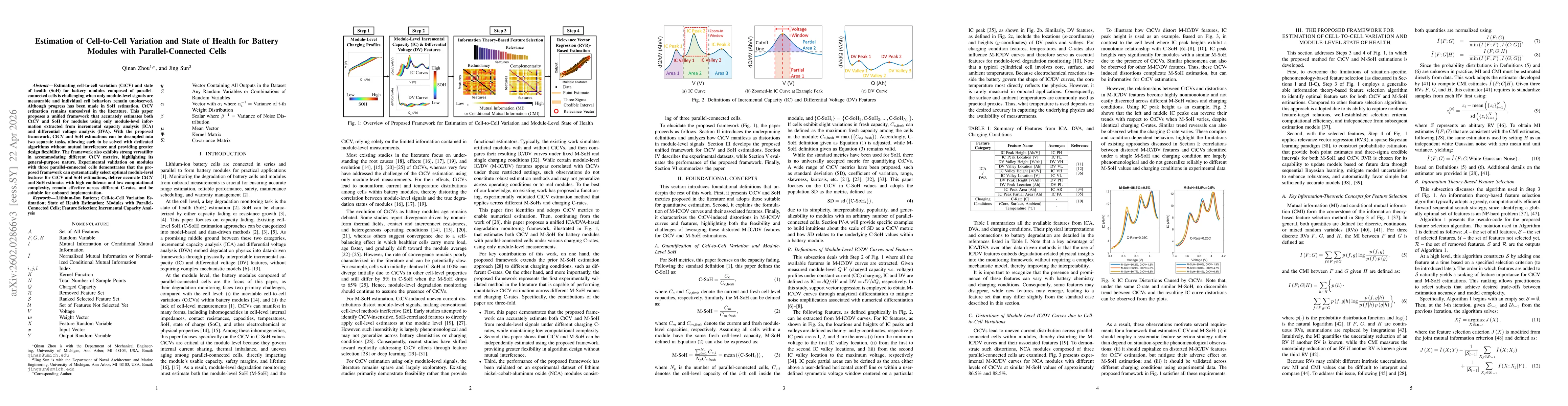 Thumbnail for Estimation of Cell-to-Cell Variation and State of Health for Battery Modules with Parallel-Connected Cells