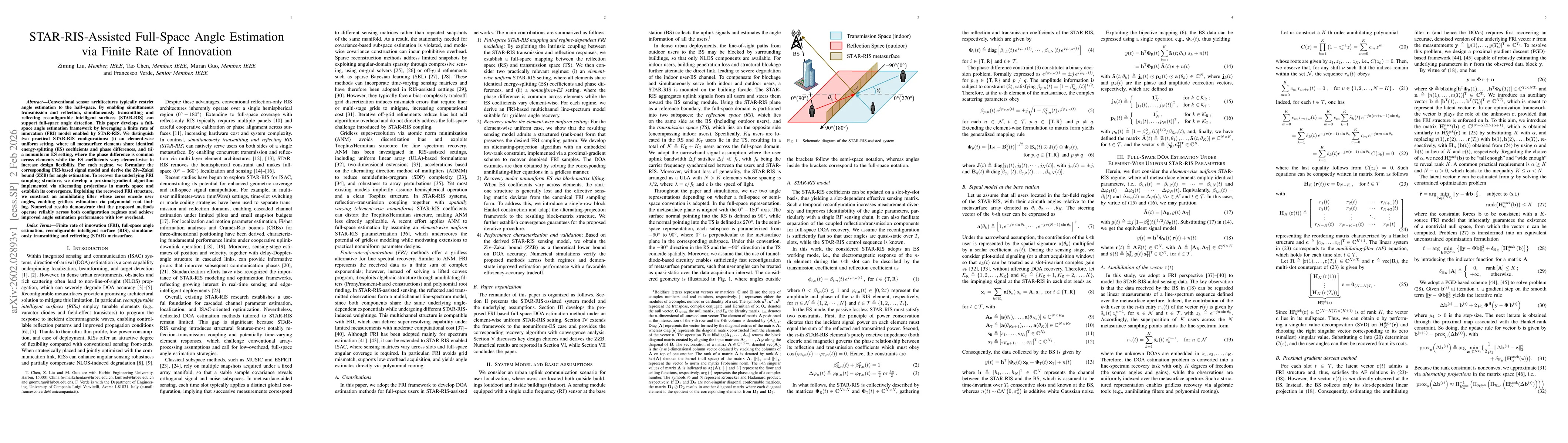 Thumbnail for STAR-RIS-Assisted Full-Space Angle Estimation via Finite Rate of Innovation