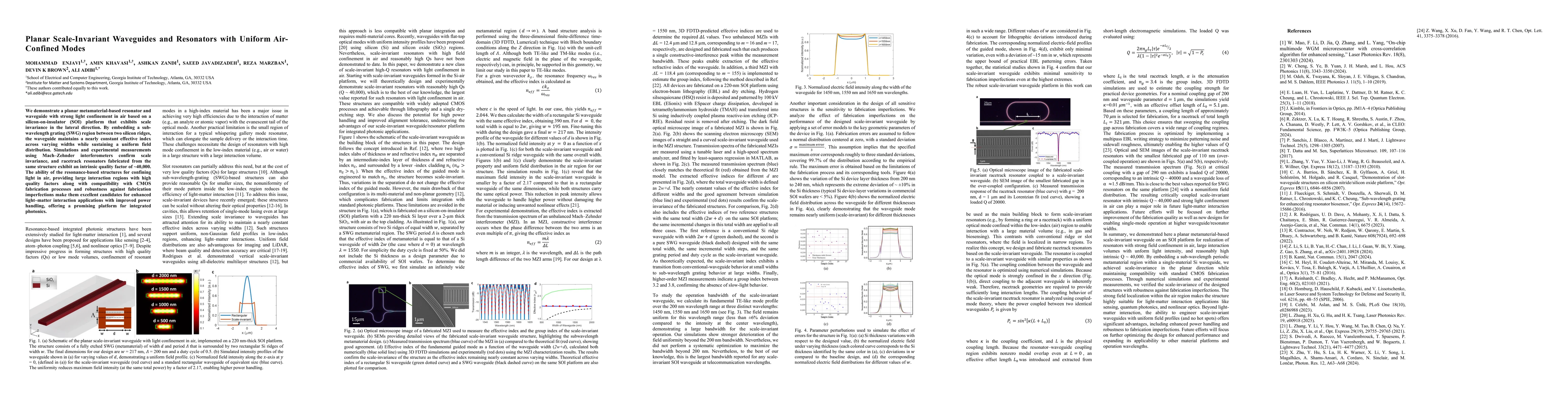 Thumbnail for Planar Scale Invariant Waveguides and Resonators with Uniform Air Confined Modes