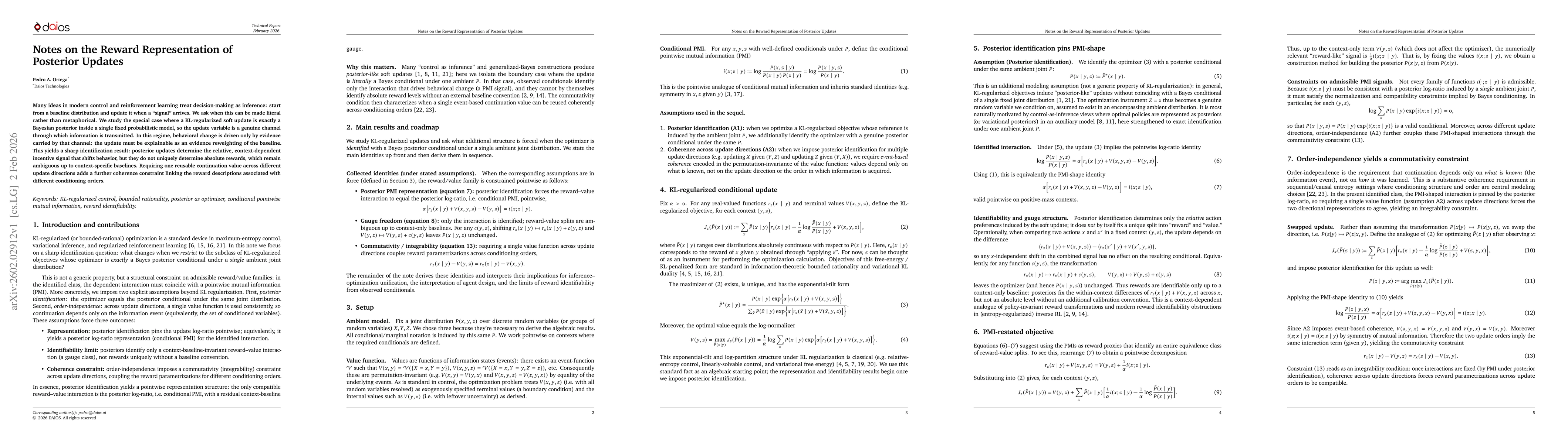 Thumbnail for Notes on the Reward Representation of Posterior Updates