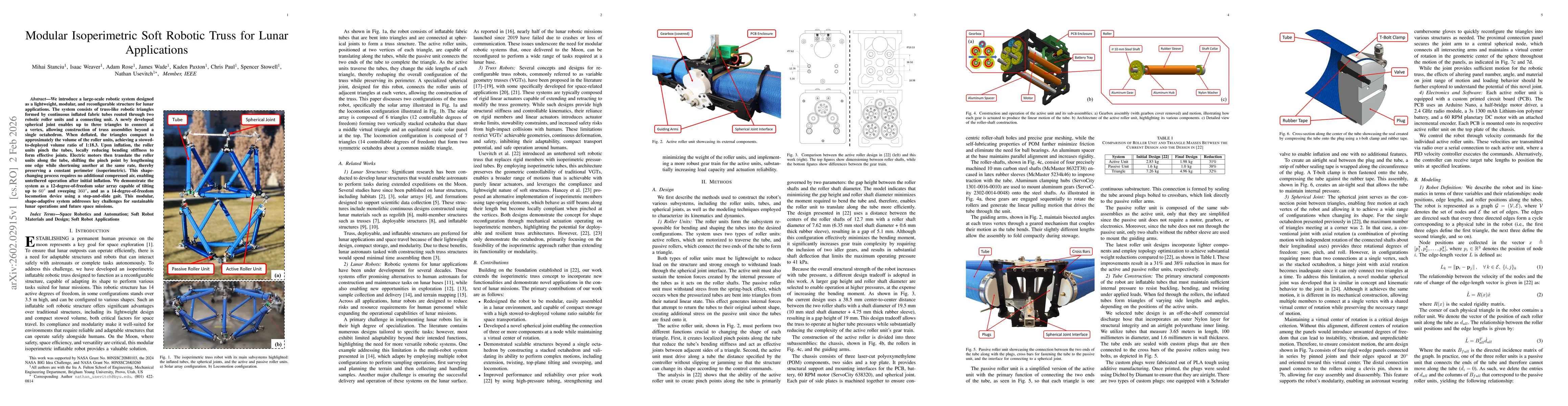 Thumbnail for Modular Isoperimetric Soft Robotic Truss for Lunar Applications