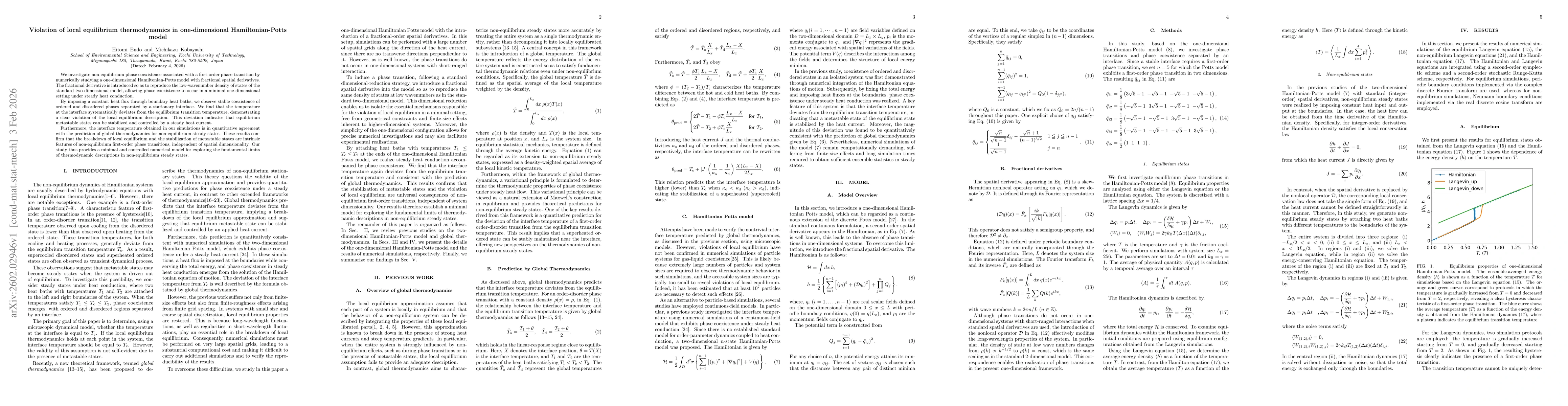 Thumbnail for Violation of local equilibrium thermodynamics in one-dimensional Hamiltonian-Potts model
