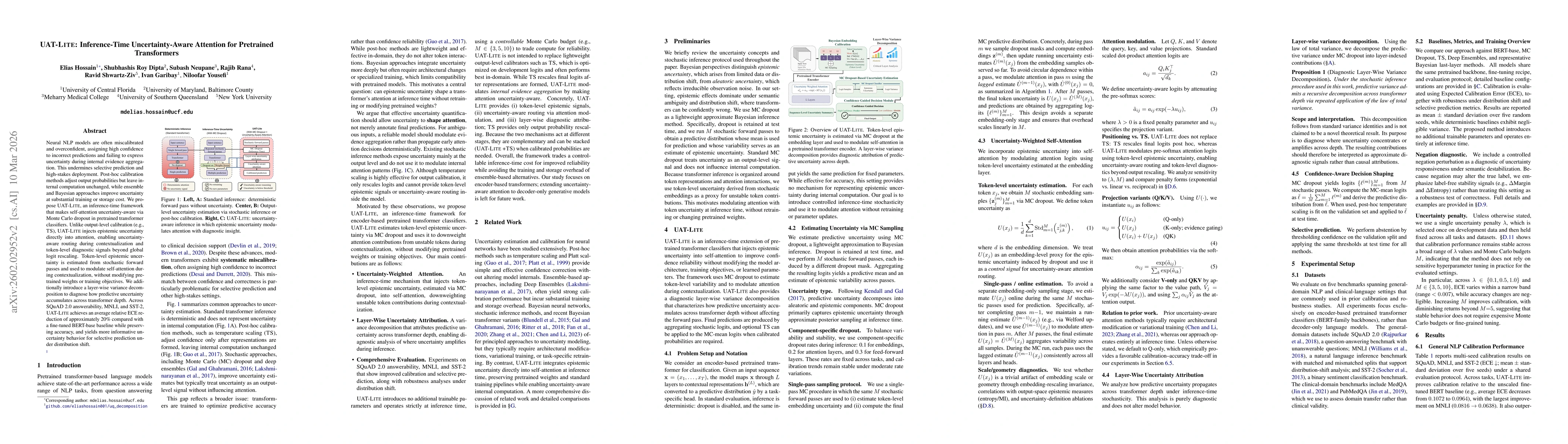 Thumbnail for UAT-LITE: Inference-Time Uncertainty-Aware Attention for Pretrained Transformers