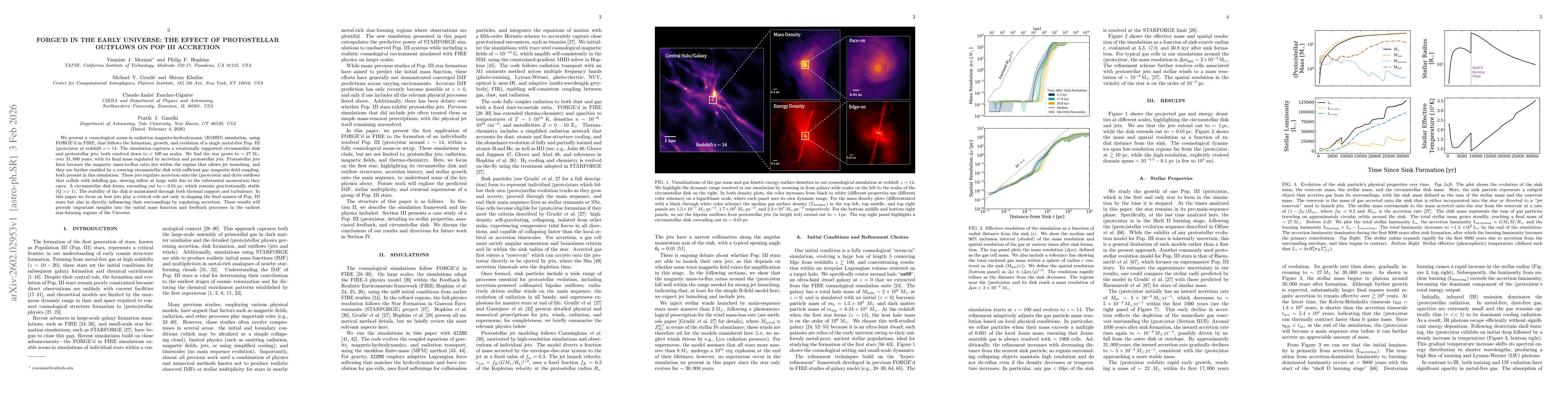 Thumbnail for FORGE'd in the Early Universe: The Effect of Protostellar Outflows on Pop III Accretion