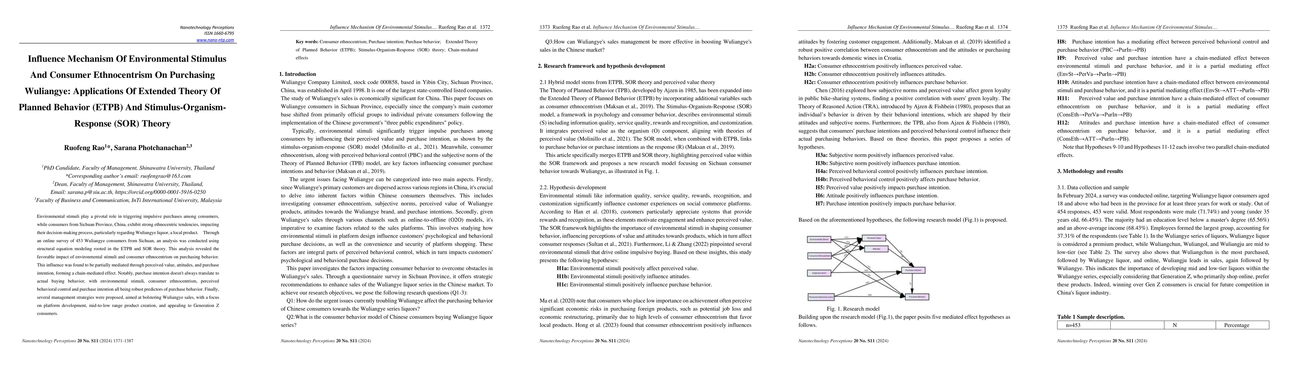 Thumbnail for Influence Mechanism Of Environmental Stimulus And Consumer Ethnocentrism On Purchasing Wuliangye: Applications Of Extended Theory Of Planned Behavior (ETPB) And Stimulus-Organism-Response (SOR) Theory
