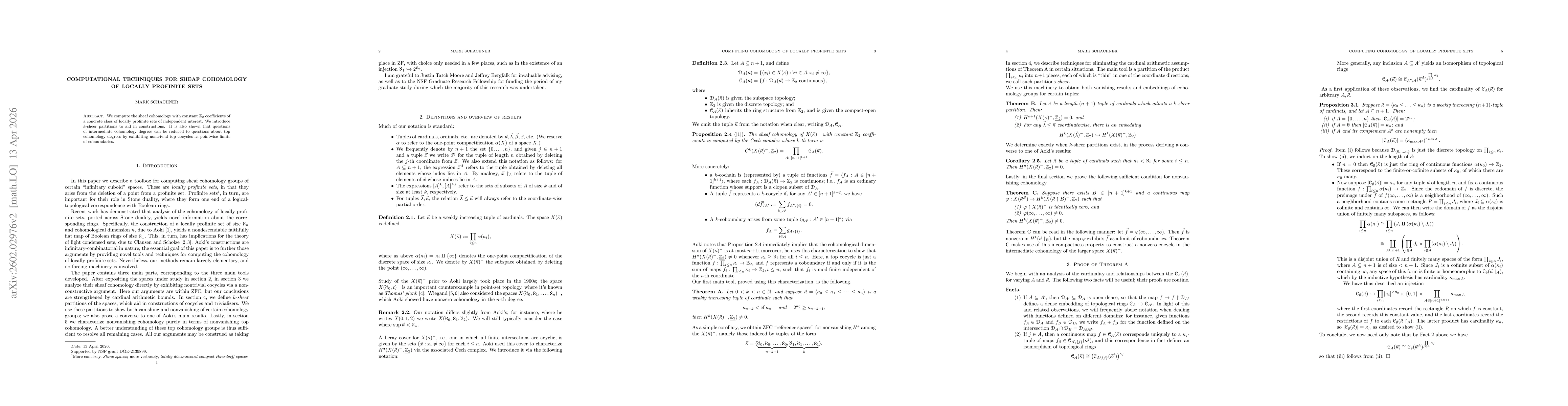 Thumbnail for Computational techniques for sheaf cohomology of locally profinite sets